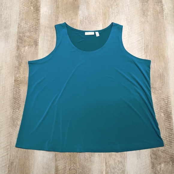 Susan Graver Teal Sleeveless Top - Picture 1 of 9
